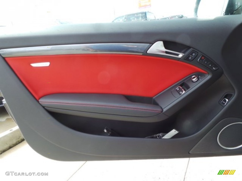 2015 Audi RS 5 Coupe quattro Black Perforated Milano Door Panel Photo #99729253