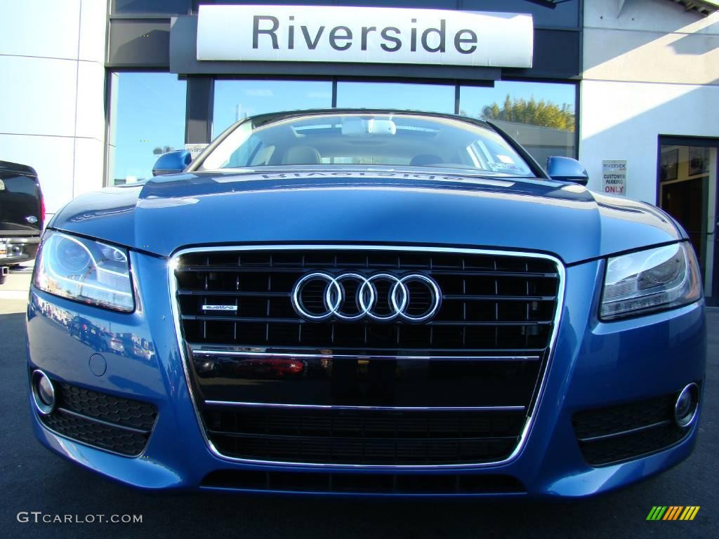 2008 A5 3.2 quattro Coupe - Aruba Blue Pearl Effect / Light Grey photo #2