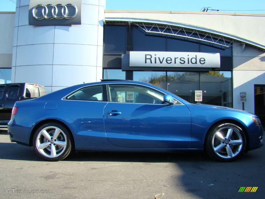 2008 A5 3.2 quattro Coupe - Aruba Blue Pearl Effect / Light Grey photo #3
