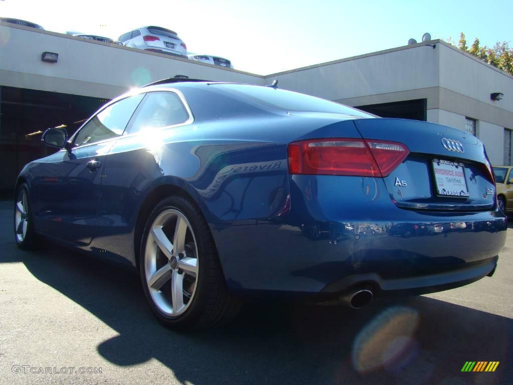 2008 A5 3.2 quattro Coupe - Aruba Blue Pearl Effect / Light Grey photo #6