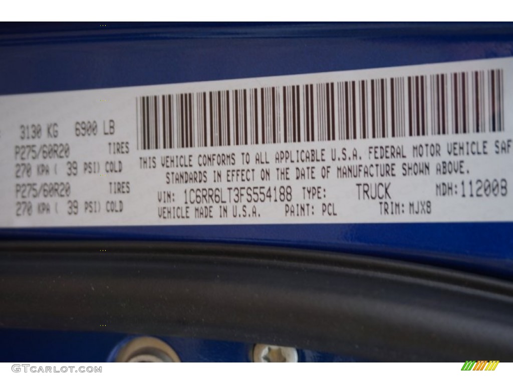 2015 1500 Color Code PCL for Blue Streak Pearl Photo #99737202