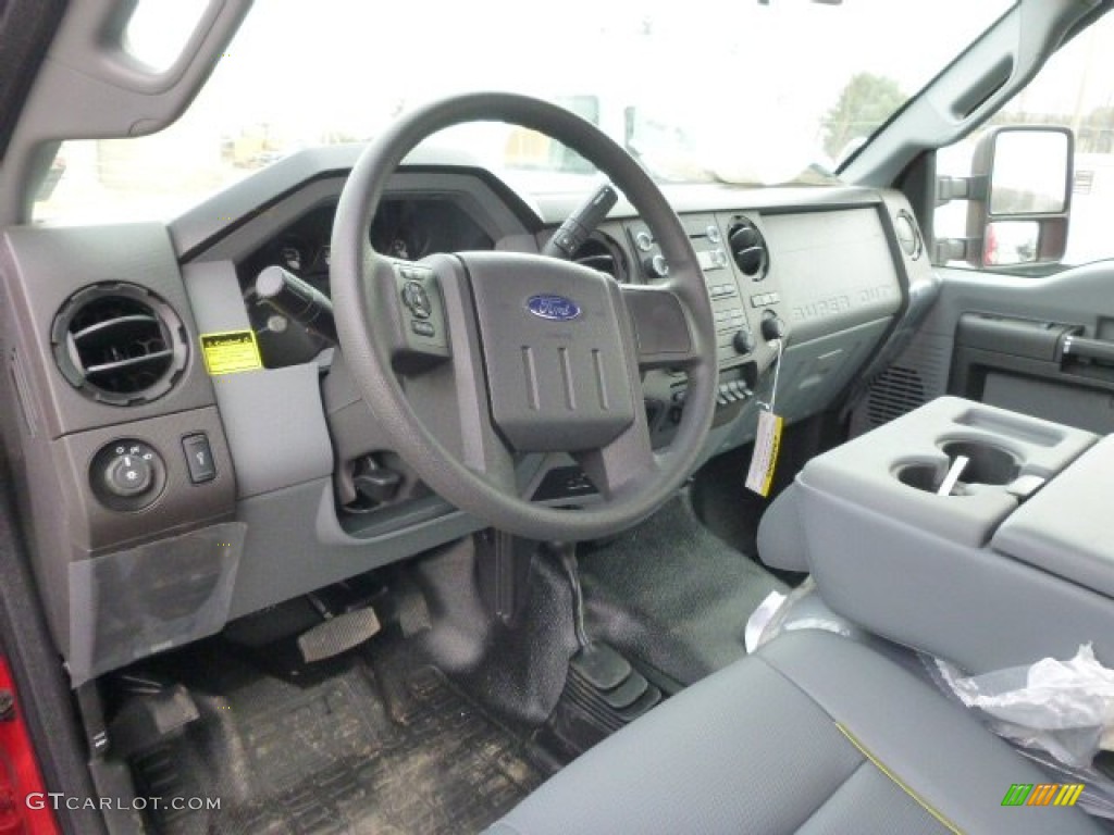 Steel Interior 2015 Ford F350 Super Duty XL Regular Cab 4x4 Dump Truck Photo #99738315