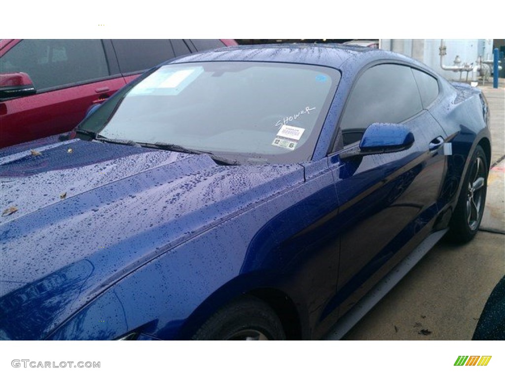 2015 Mustang V6 Coupe - Deep Impact Blue Metallic / Ebony photo #3