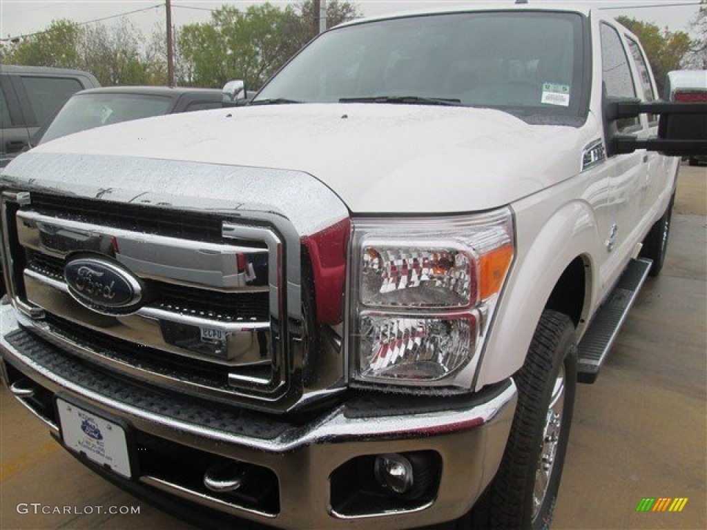 2015 F350 Super Duty Lariat Crew Cab 4x4 - White Platinum / Black photo #1