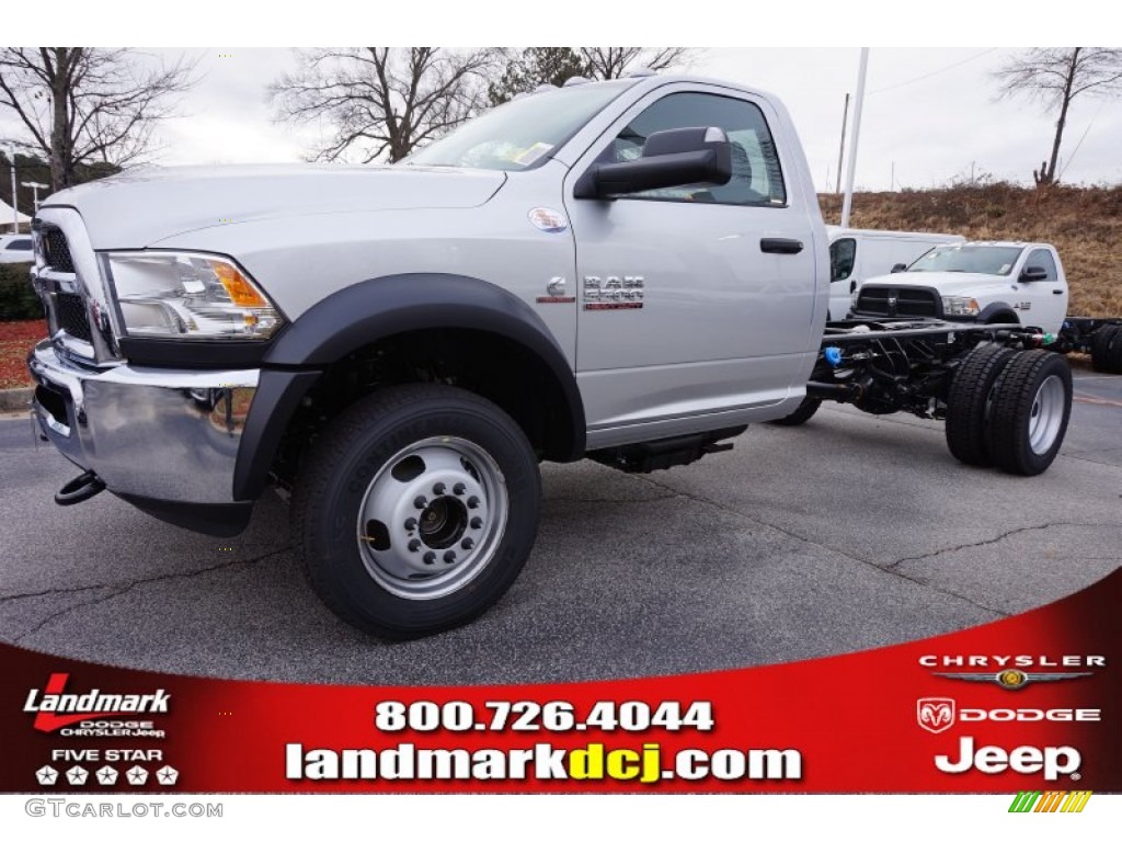 2015 5500 Tradesman Regular Cab 4x4 Chassis - Bright Silver Metallic / Black/Diesel Gray photo #1