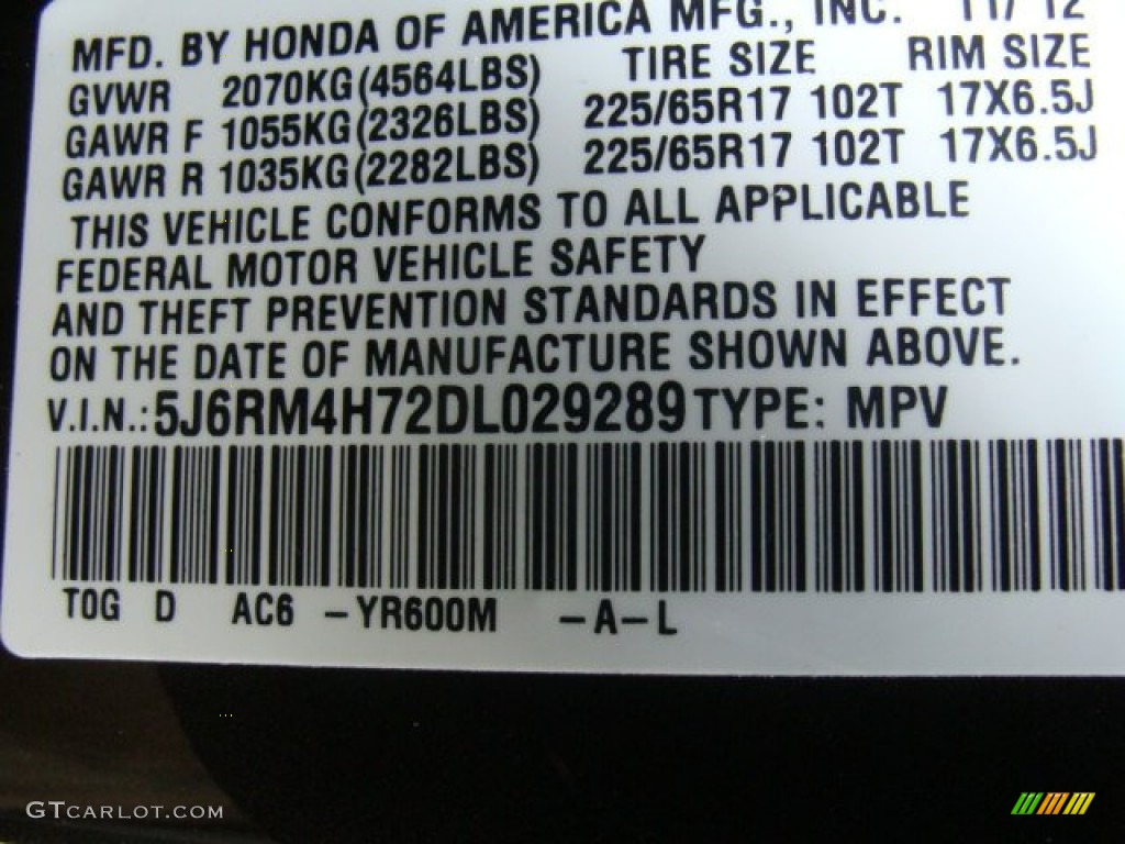 2013 CR-V EX-L AWD - Kona Coffee Metallic / Black photo #30