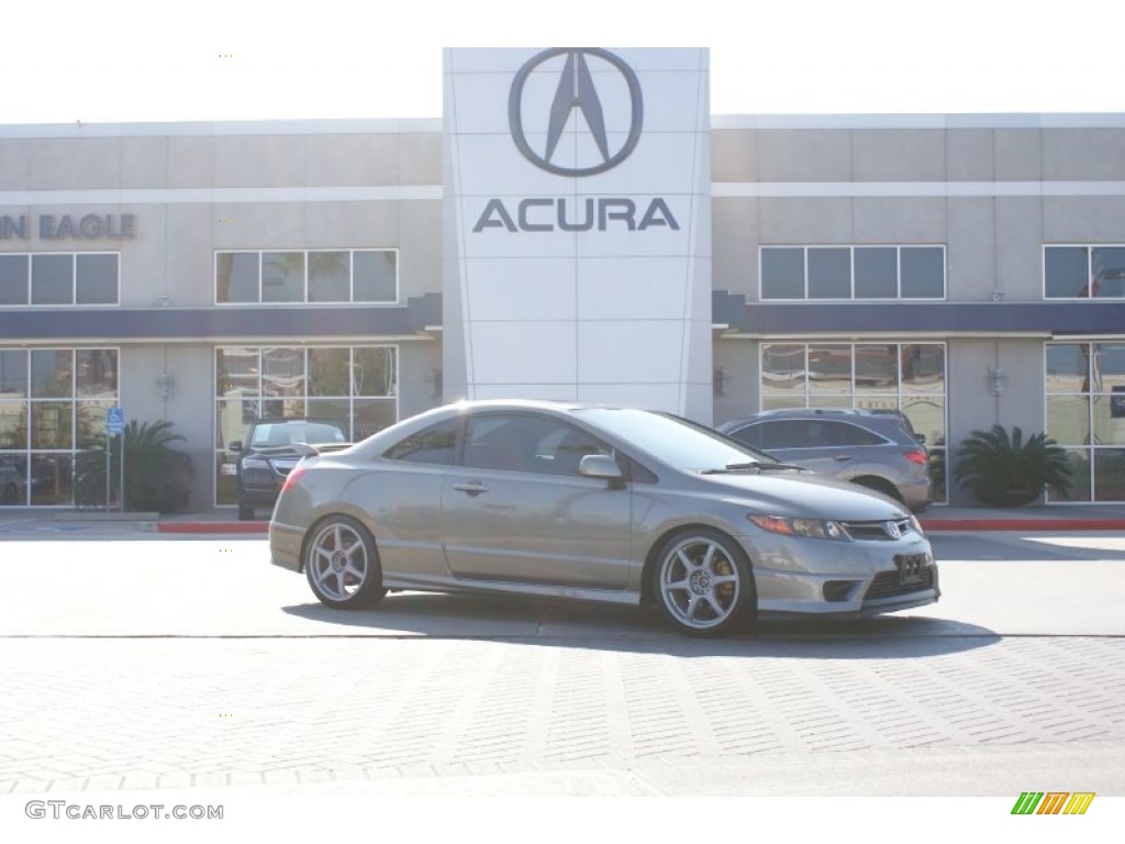 2007 Civic Si Coupe - Galaxy Gray Metallic / Black photo #12