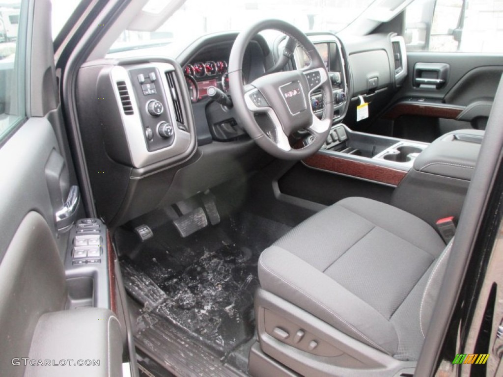 Jet Black Interior 2015 GMC Sierra 3500HD SLE Crew Cab 4x4 Dual Rear Wheel Chassis Photo #99750141