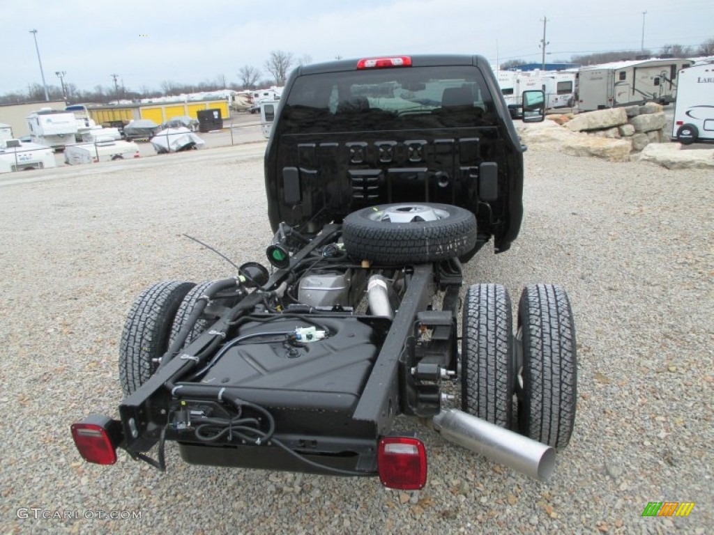 Onyx Black 2015 GMC Sierra 3500HD SLE Crew Cab 4x4 Dual Rear Wheel Chassis Exterior Photo #99750770