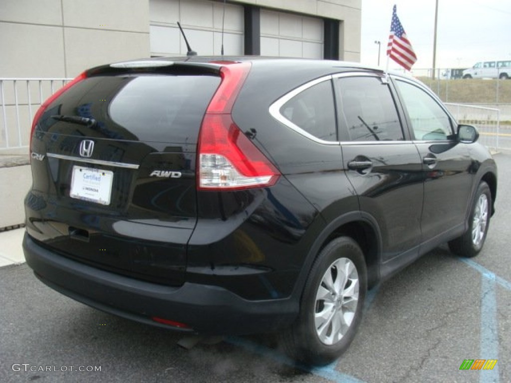 2012 CR-V EX 4WD - Crystal Black Pearl / Black photo #6