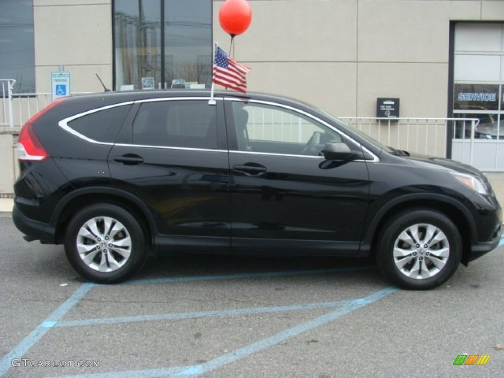 2012 CR-V EX 4WD - Crystal Black Pearl / Black photo #7