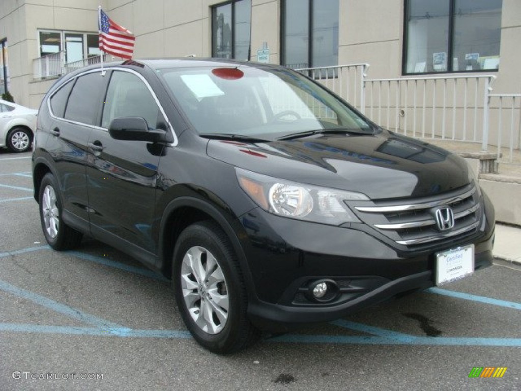 2012 CR-V EX 4WD - Crystal Black Pearl / Black photo #8