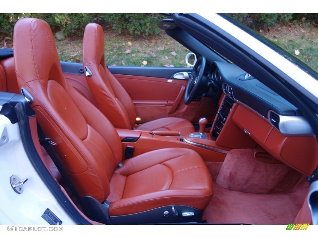 Black/Terracotta Interior 2009 Porsche 911 Turbo Cabriolet Photo #99752905