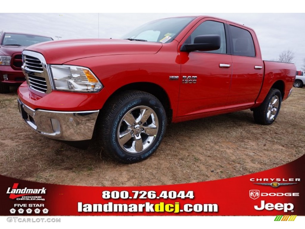 2015 1500 Big Horn Crew Cab - Flame Red / Black/Diesel Gray photo #1