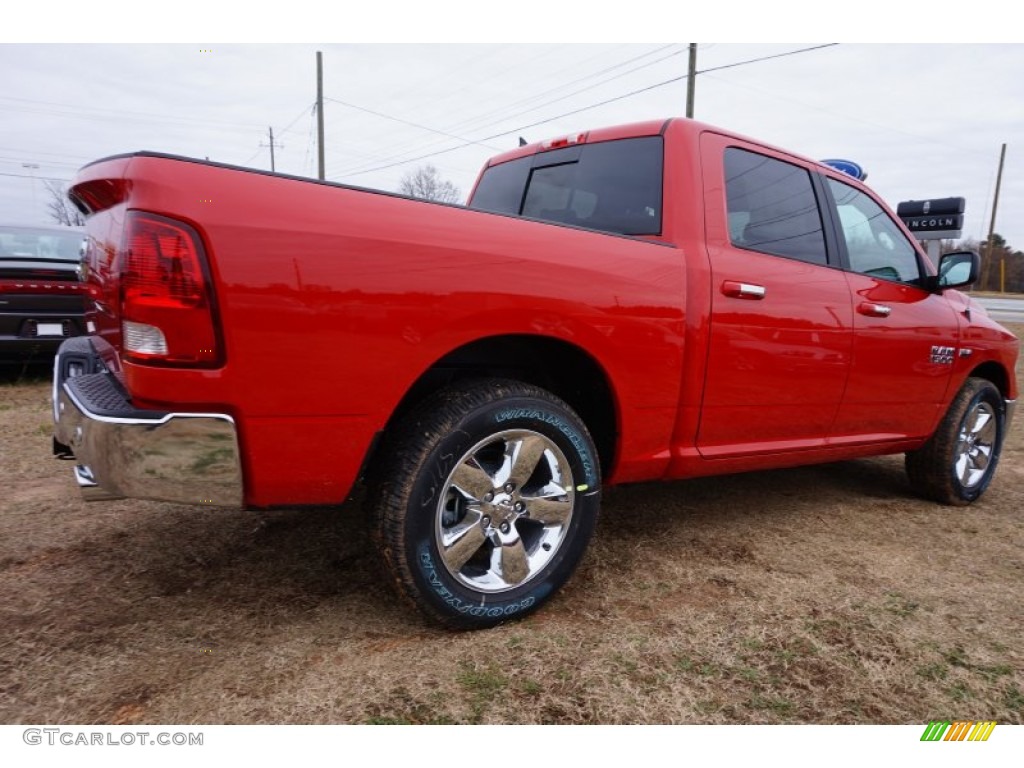 2015 1500 Big Horn Crew Cab - Flame Red / Black/Diesel Gray photo #3