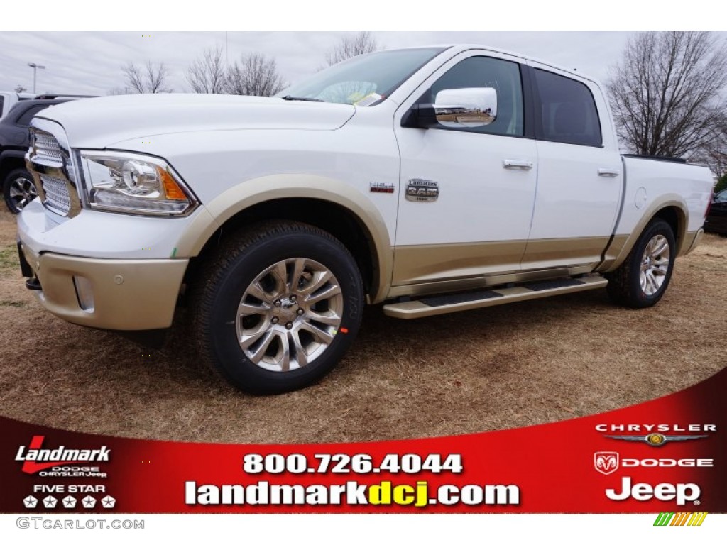 2015 1500 Laramie Long Horn Crew Cab 4x4 - Bright White / Canyon Brown/Light Frost photo #1