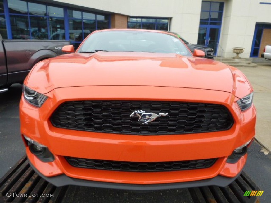 2015 Mustang EcoBoost Coupe - Competition Orange / Ebony photo #7