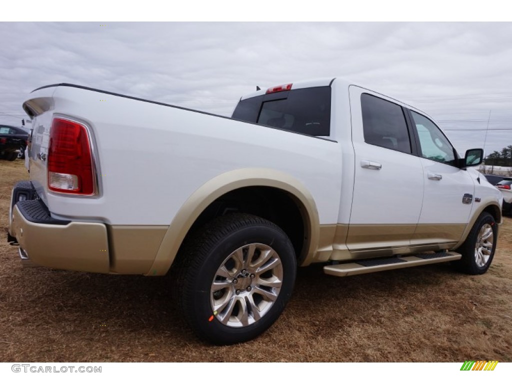2015 1500 Laramie Long Horn Crew Cab 4x4 - Bright White / Canyon Brown/Light Frost photo #3