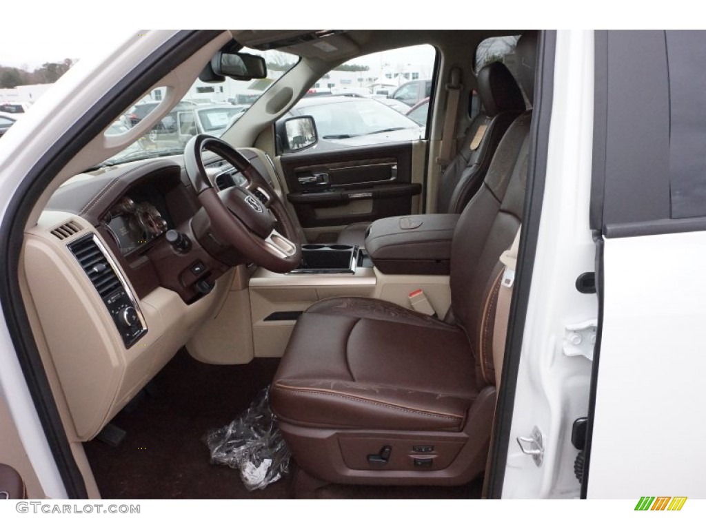 2015 1500 Laramie Long Horn Crew Cab 4x4 - Bright White / Canyon Brown/Light Frost photo #7
