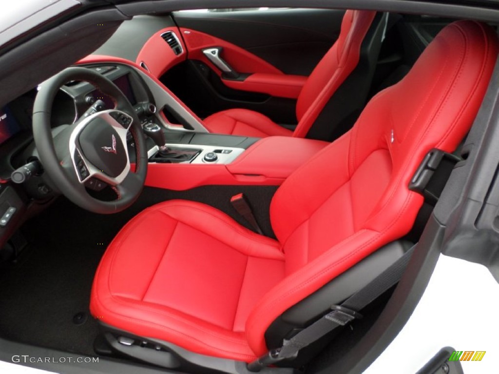 2015 Corvette Stingray Coupe Z51 - Arctic White / Adrenaline Red photo #32