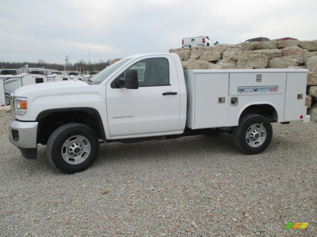 Summit White 2015 GMC Sierra 2500HD Regular Cab 4x4 Utility Truck Exterior Photo #99759927