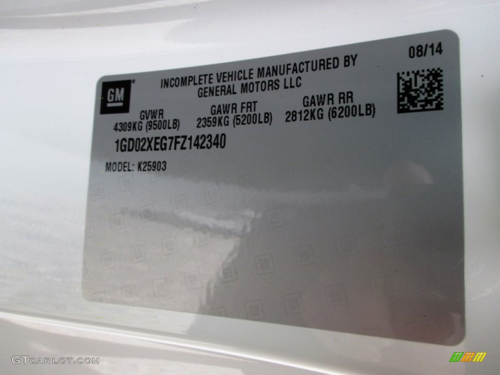 2015 GMC Sierra 2500HD Regular Cab 4x4 Utility Truck Info Tag Photo #99759942