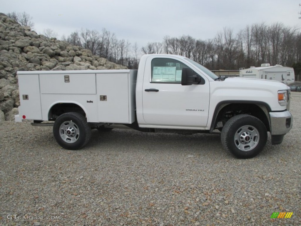 Summit White 2015 GMC Sierra 2500HD Regular Cab 4x4 Utility Truck Exterior Photo #99760257