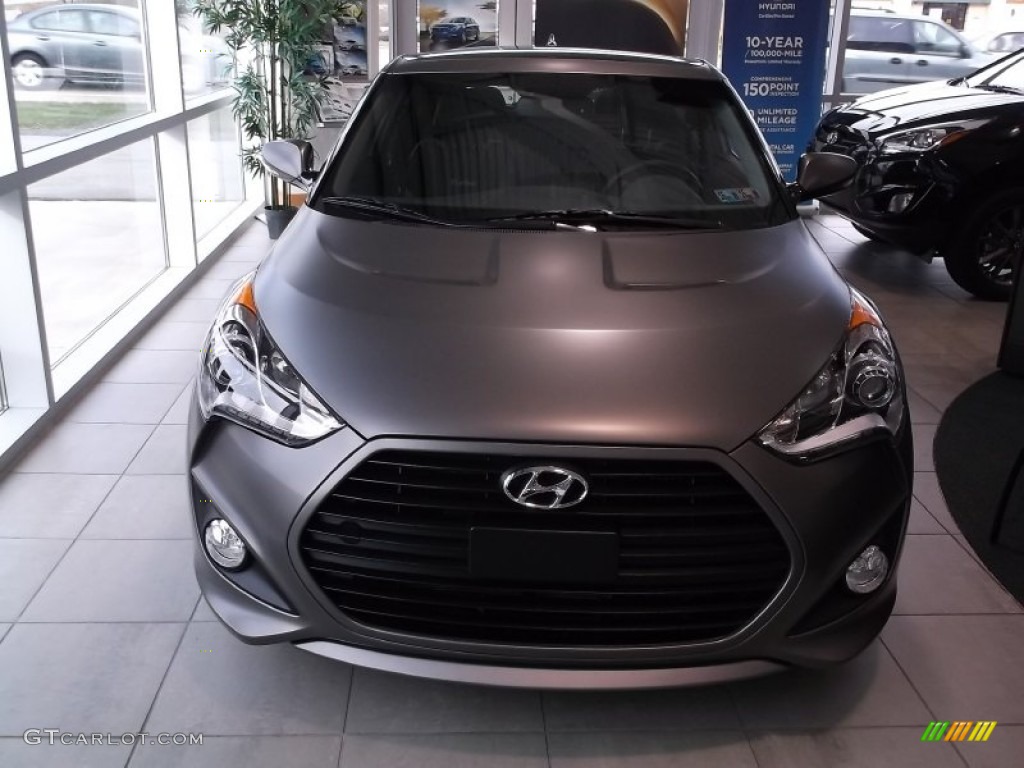 2015 Veloster Turbo - Matte Gray / Black photo #2