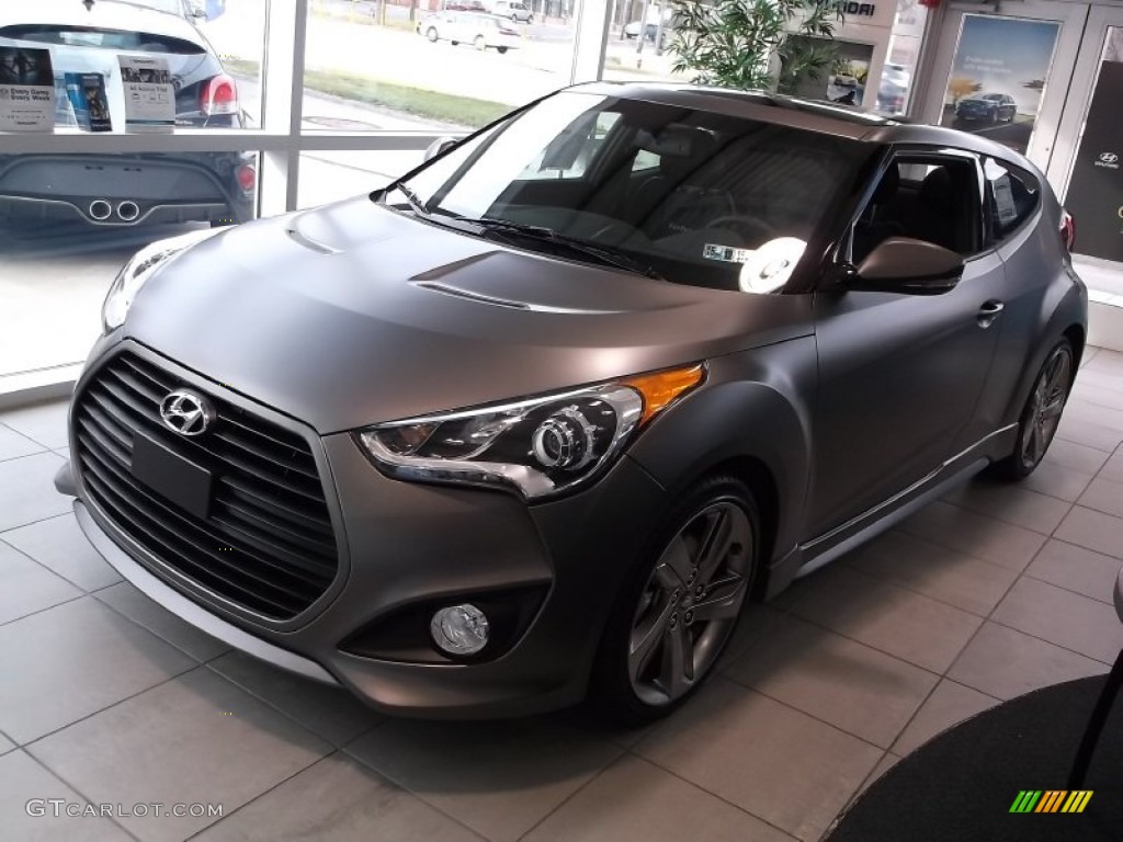 2015 Veloster Turbo - Matte Gray / Black photo #3