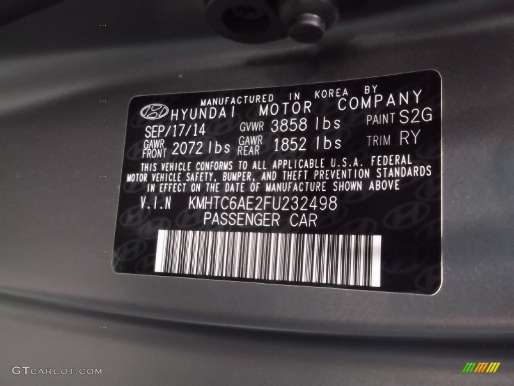 2015 Veloster Turbo - Matte Gray / Black photo #25