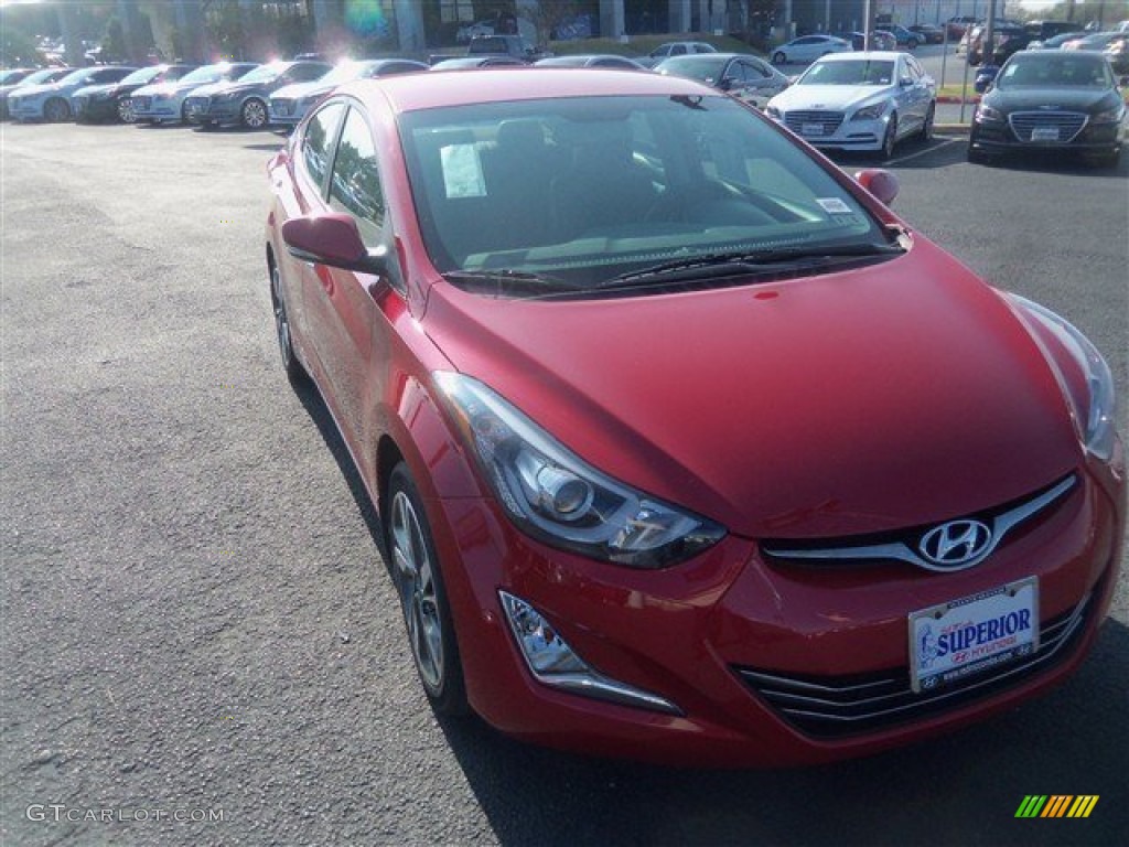 2015 Elantra Limited Sedan - Geranium Red / Black photo #1