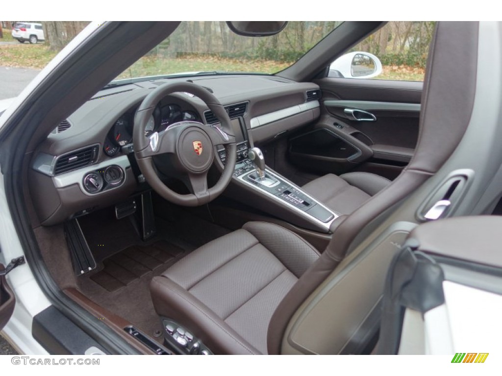 Espresso Natural Leather Interior 2014 Porsche 911 Carrera S Cabriolet Photo #99769986