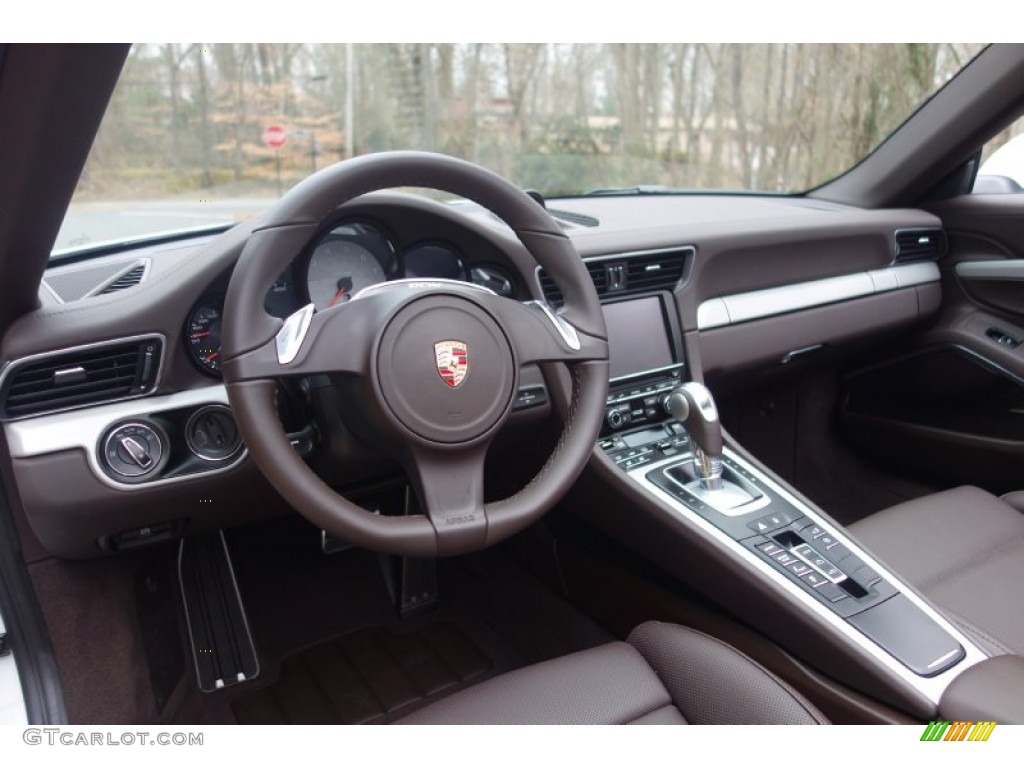 2014 Porsche 911 Carrera S Cabriolet Espresso Natural Leather Dashboard Photo #99770150