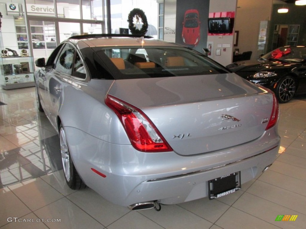 2015 XJ XJL Portfolio AWD - Rhodium Silver Metallic / London Tan/Navy photo #6