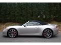 Platinum Silver Metallic 2013 Porsche 911 Carrera 4S Cabriolet Exterior