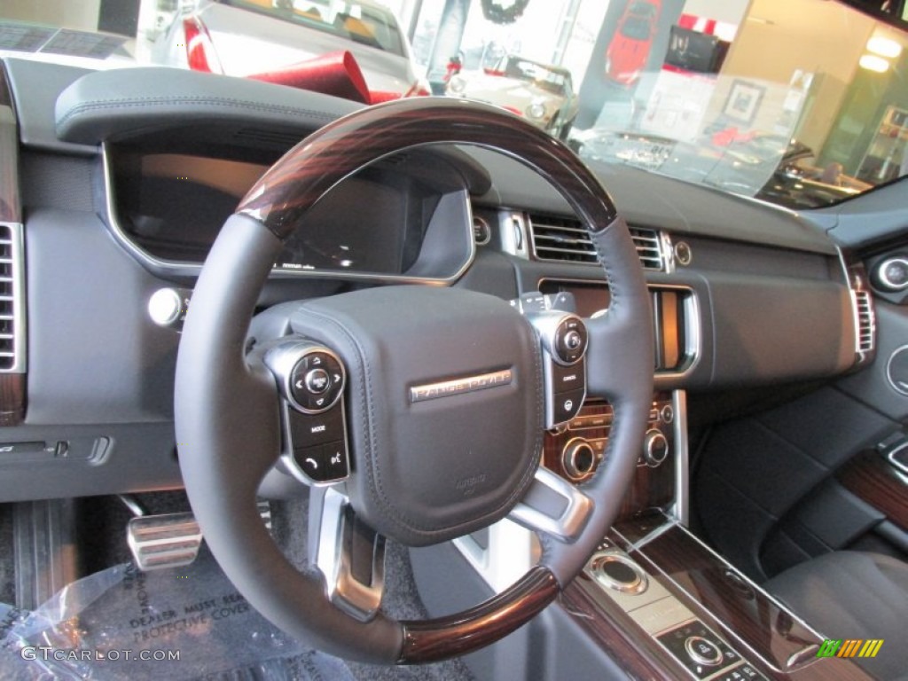2014 Land Rover Range Rover Supercharged Ebony/Ebony Steering Wheel Photo #99770903