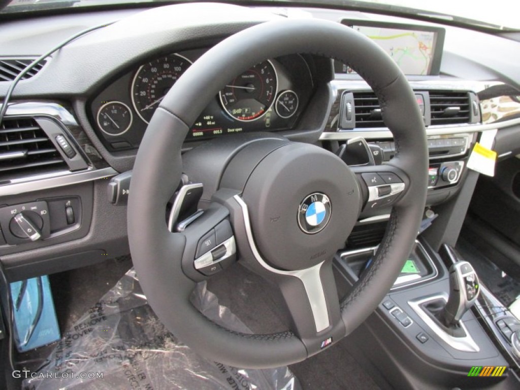 2015 BMW 4 Series 435i xDrive Gran Coupe Ivory White and Black Steering Wheel Photo #99772913