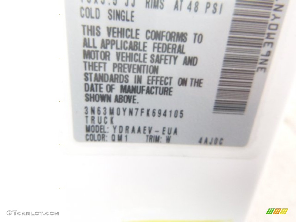 2015 City Express Color Code QM1 for Designer White Photo #99779669