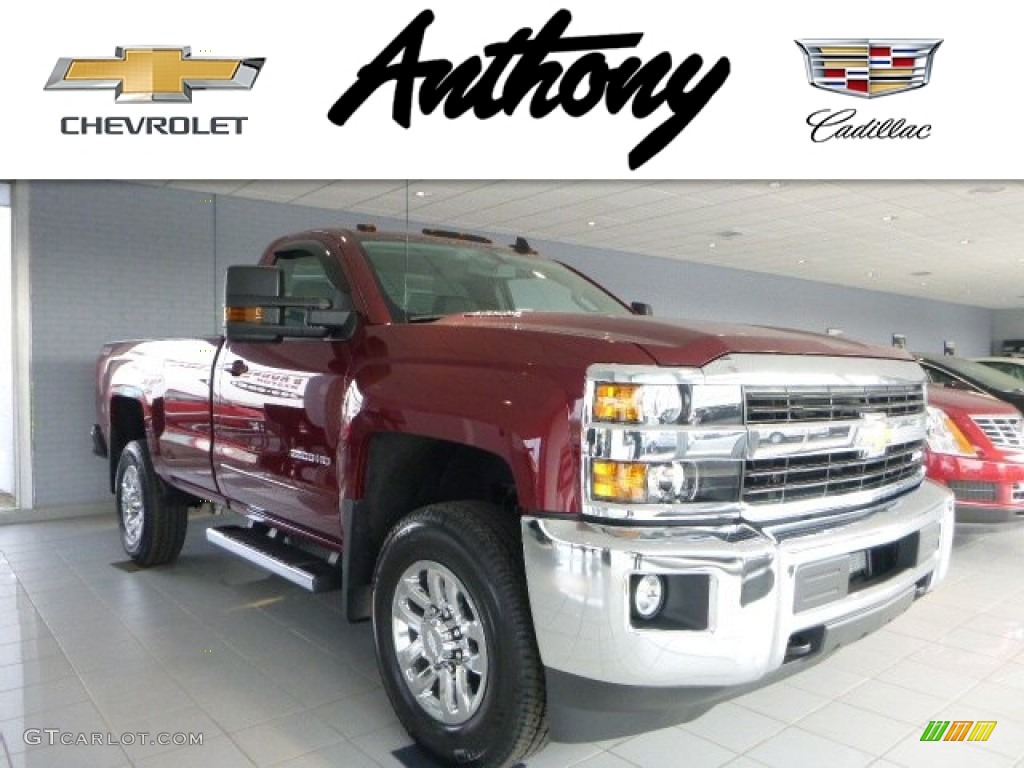 2015 Silverado 2500HD LT Regular Cab 4x4 - Deep Ruby Metallic / Jet Black photo #1