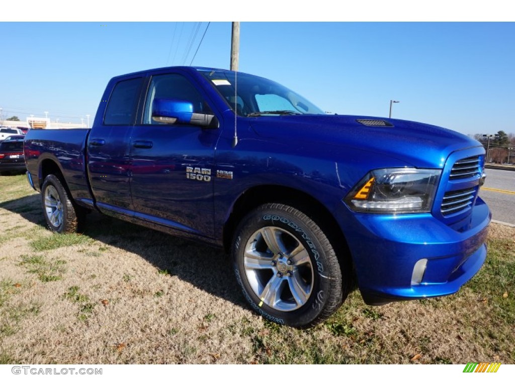 2015 1500 Sport Quad Cab - Blue Streak Pearl / Black photo #4