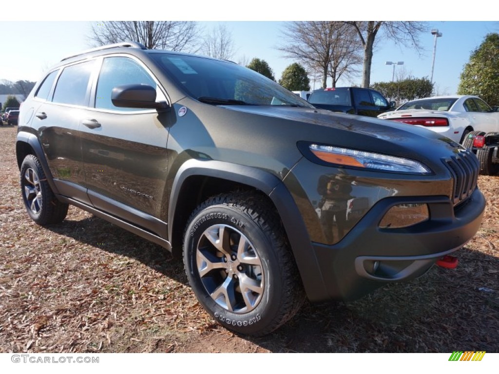 ECO Green Pearl 2015 Jeep Cherokee Trailhawk 4x4 Exterior Photo #99790535