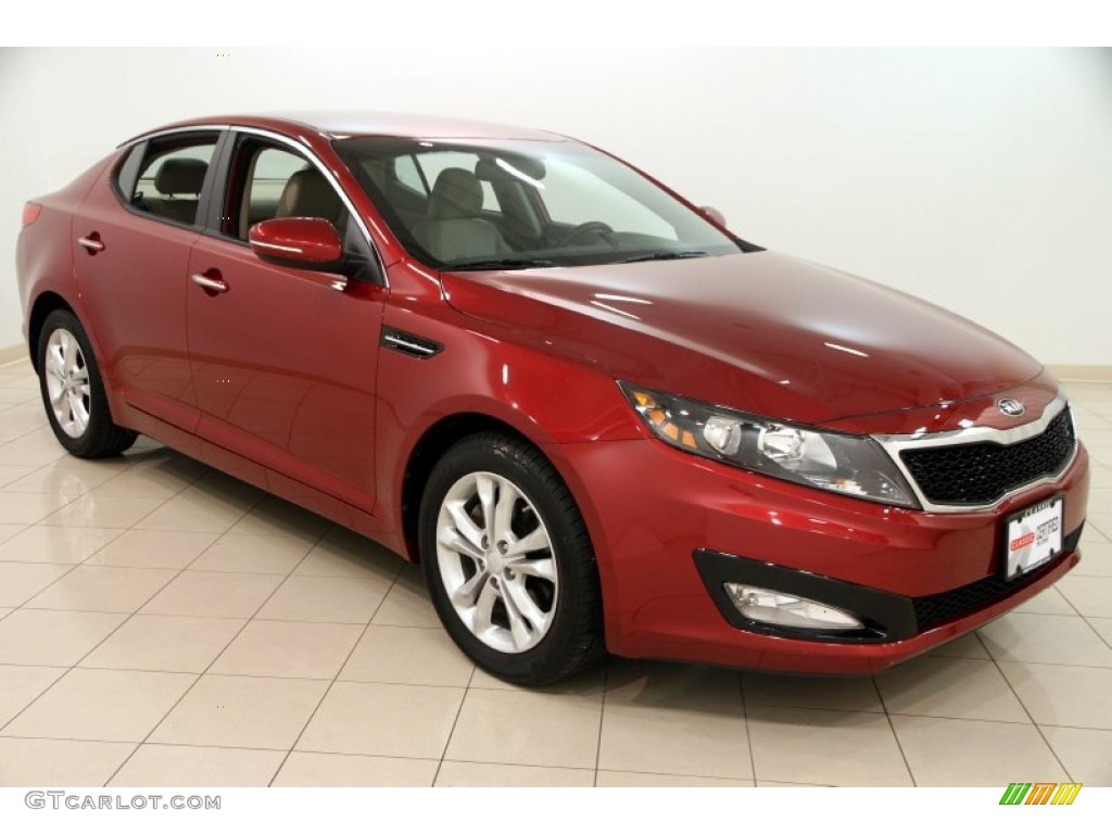 2013 Optima EX - Remington Red / Beige photo #1