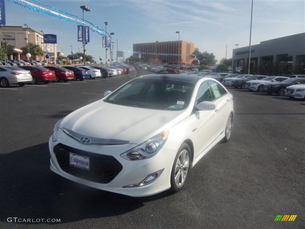 2014 Sonata Hybrid Limited - Pearl White / Gray photo #3