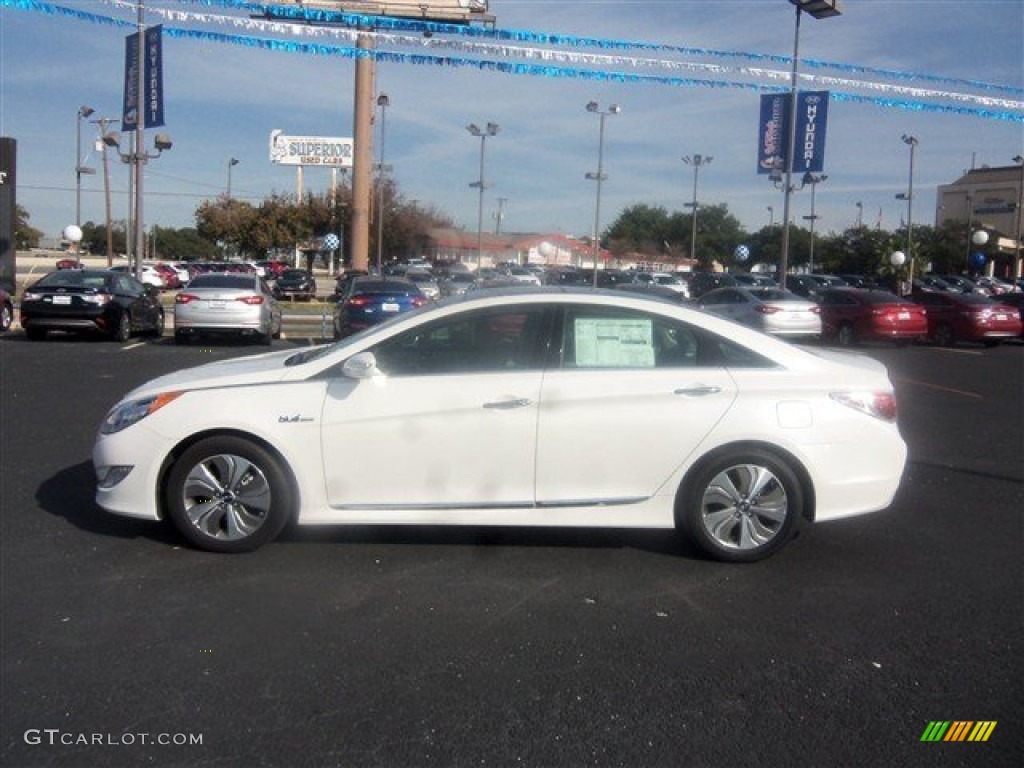 2014 Sonata Hybrid Limited - Pearl White / Gray photo #4