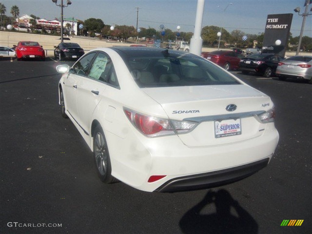 2014 Sonata Hybrid Limited - Pearl White / Gray photo #5
