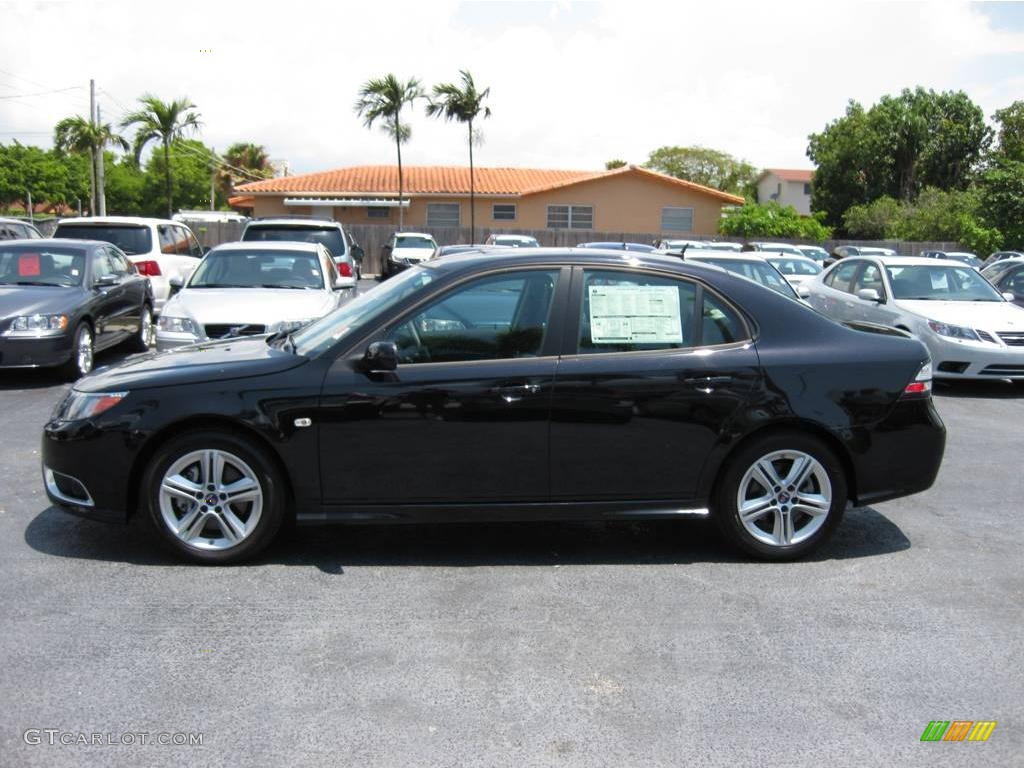 2009 9-3 Aero XWD Sport Sedan - Jet Black Metallic / Black/Parchment photo #2