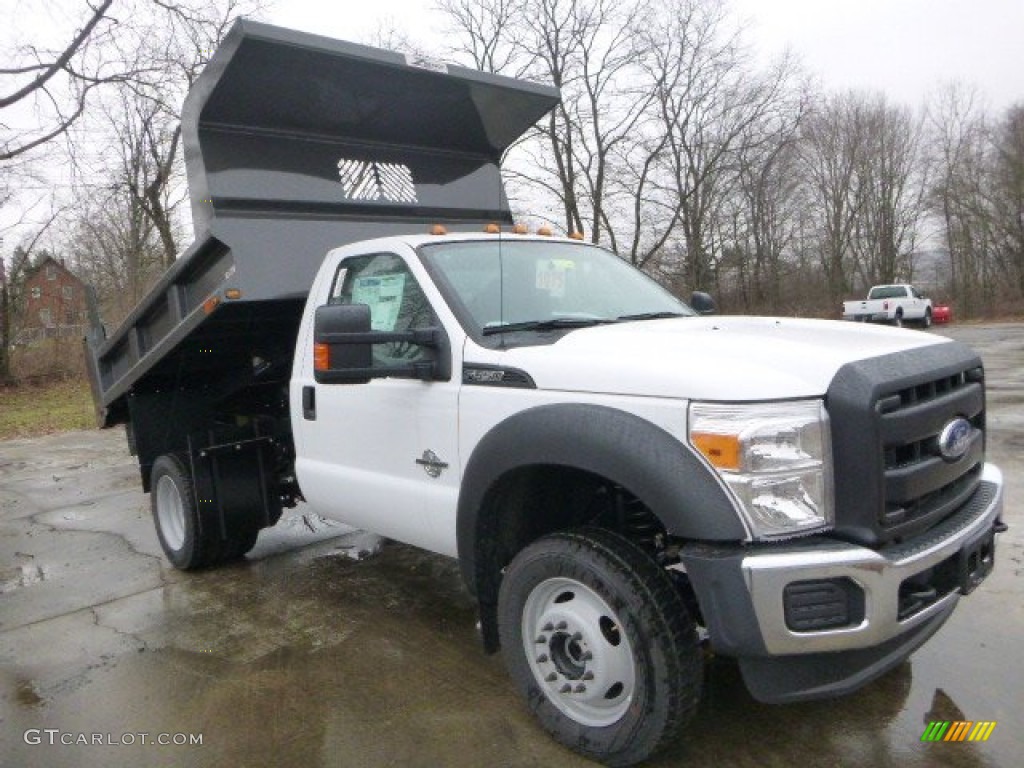 Oxford White 2015 Ford F550 Super Duty XL Regular Cab 4x4 Dump Truck Exterior Photo #99803228