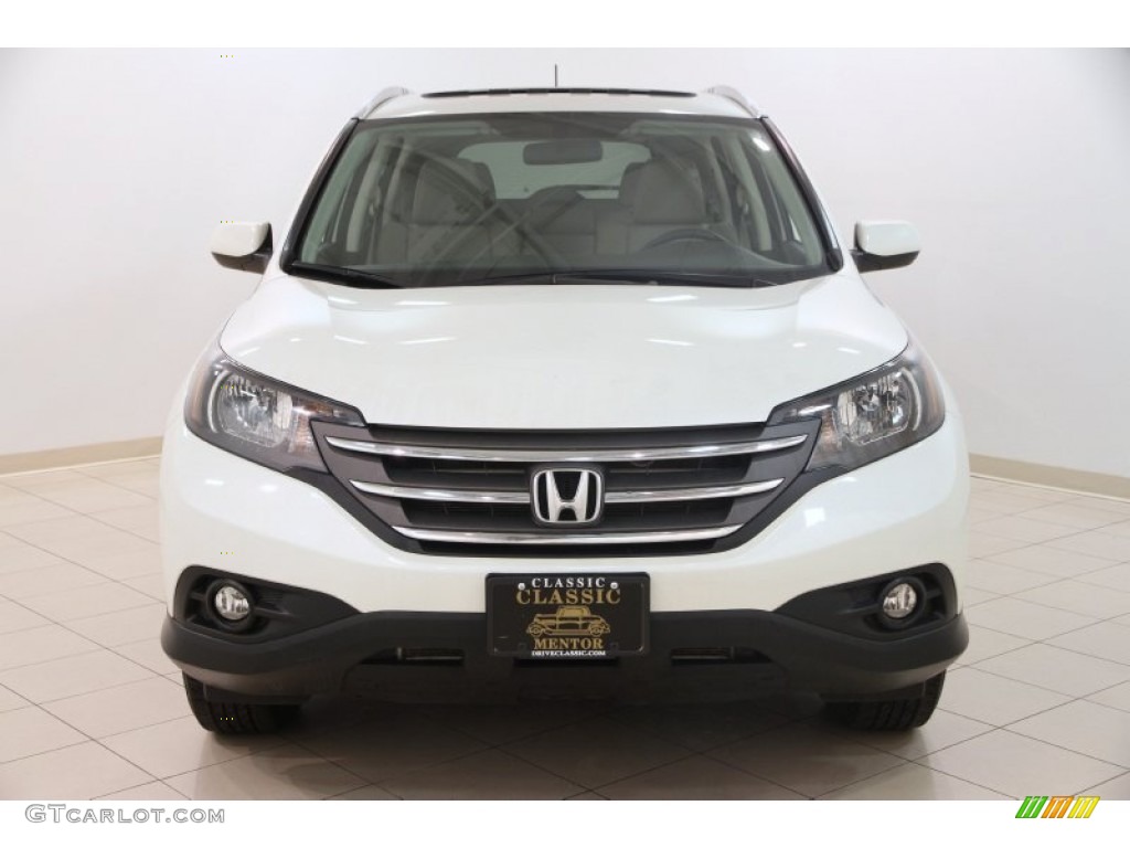 2012 CR-V EX-L 4WD - White Diamond Pearl / Gray photo #2
