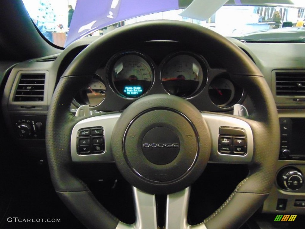 2014 Dodge Challenger SRT8 392 Dark Slate Gray Steering Wheel Photo #99806060