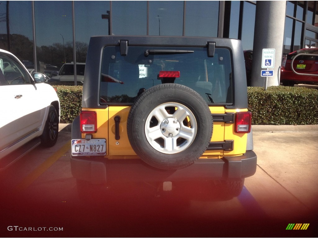 2012 Wrangler Unlimited Sport 4x4 - Dozer Yellow / Black photo #3